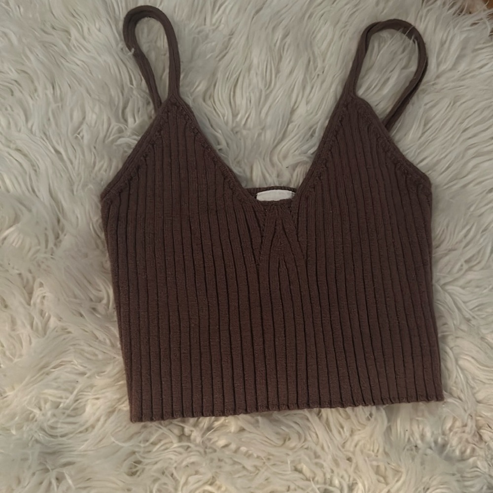 Cute Nia Brown Crop Top